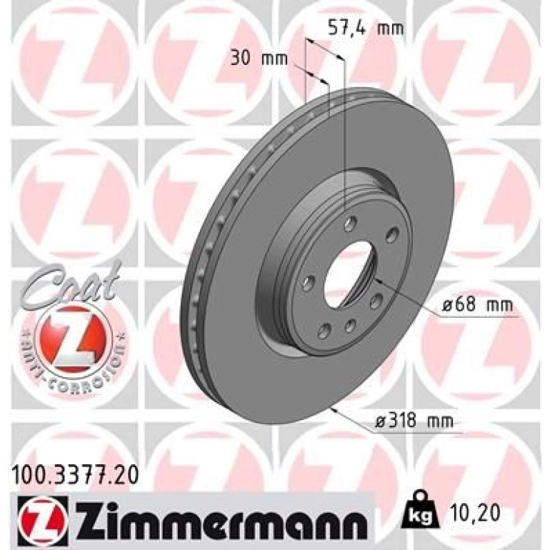 ZIMMERMANN Bremsscheibe 100.3377.20 ZIMMERMANN Bremsscheibe 100.3377.20