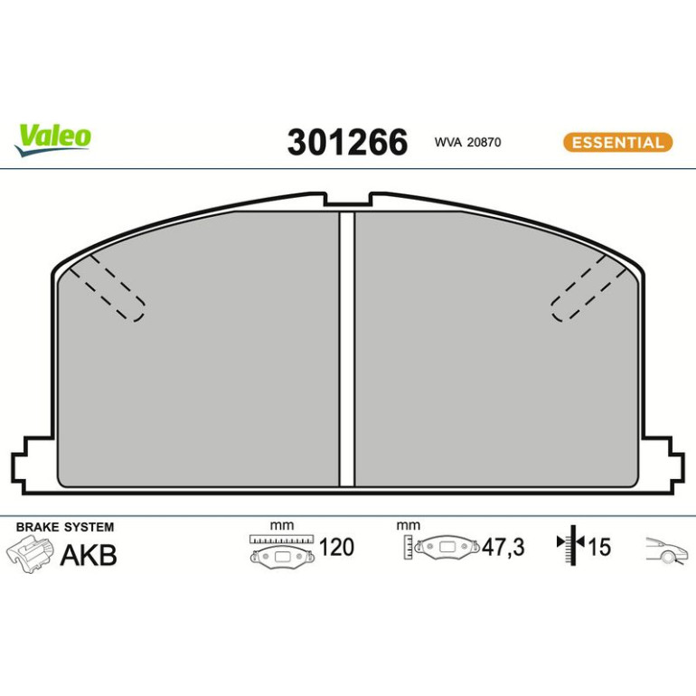 VALEO Bremsbeläge 301266
