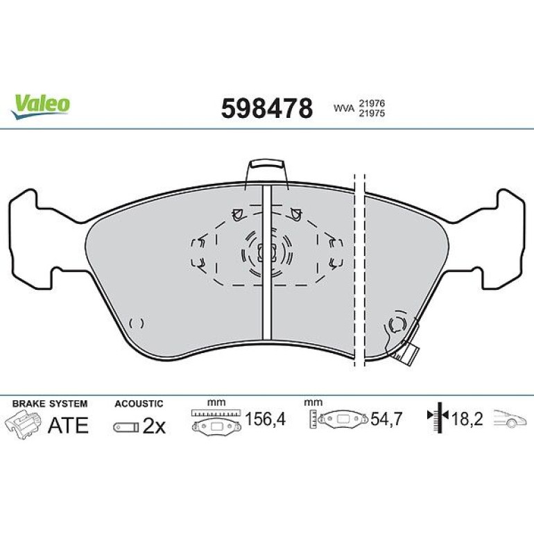 VALEO Bremsbeläge 598478 VALEO Bremsbeläge 598478