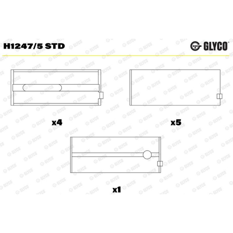 GLYCO Kurbelwellenlager H1247/5 STD GLYCO Kurbelwellenlager H1247/5 STD