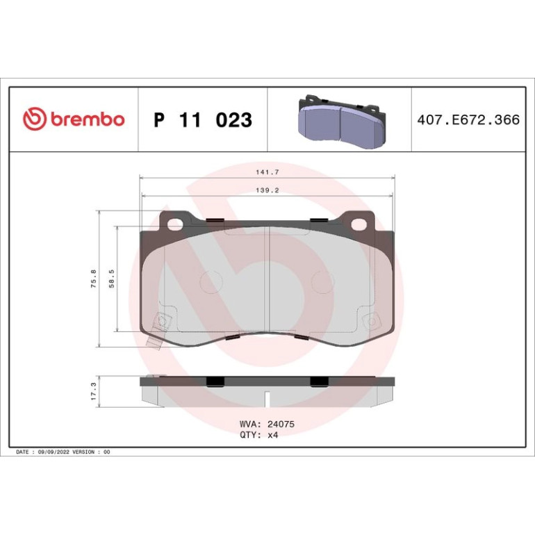 BREMBO Bremsklötze VA P 11 023 BREMBO Bremsklötze VA P 11 023