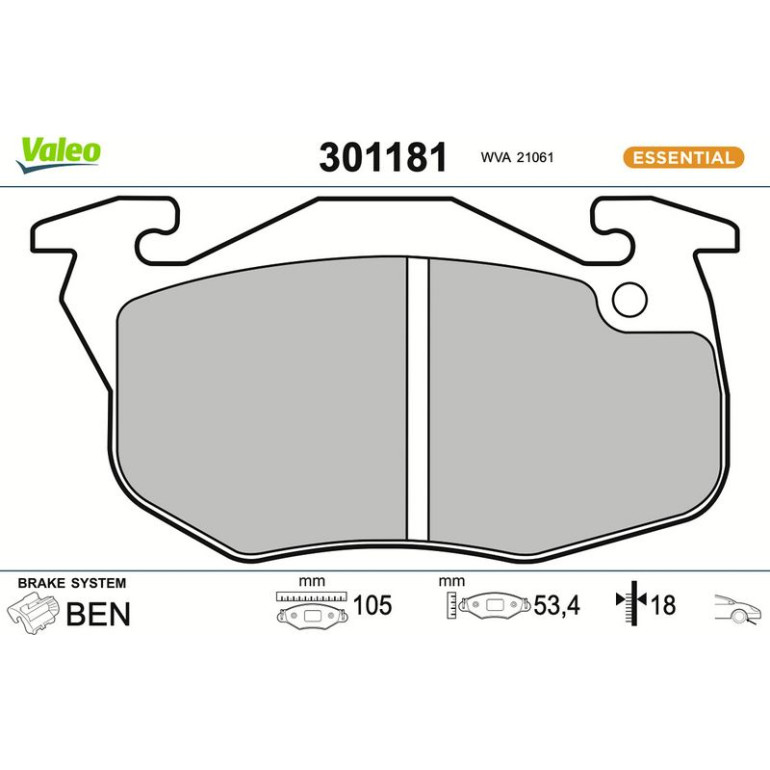 VALEO Bremsbeläge 301181 VALEO Bremsbeläge 301181