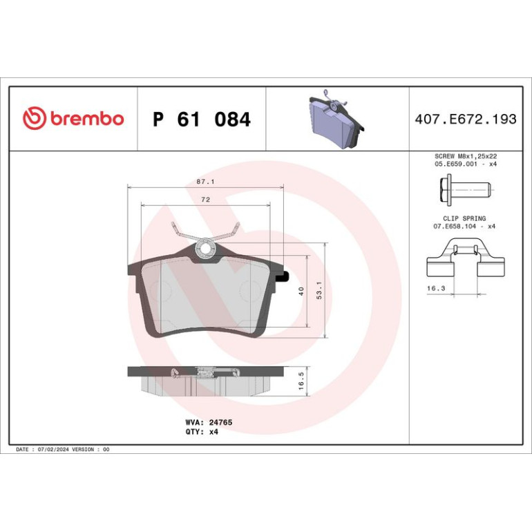 BREMBO Bremsklötze HA P 61 084 BREMBO Bremsklötze HA P 61 084