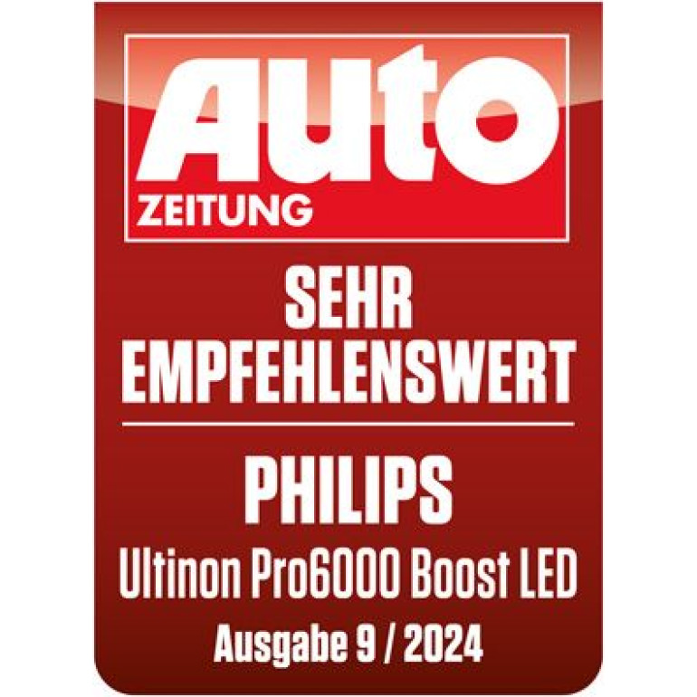 LED H7 12/24 16W Ultinon Pro6000 Boost Gen2 +450% mit Straßenzul. 2 Stück Philips 11972U60B2X2