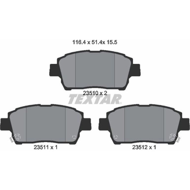 Bremsbelagsatz Toyota P. Corolla 02-/Yaris 99-/Prius 00 2351002 Bremsbelagsatz Toyota P. Corolla 02-/Yaris 99-/Prius 00 2351002