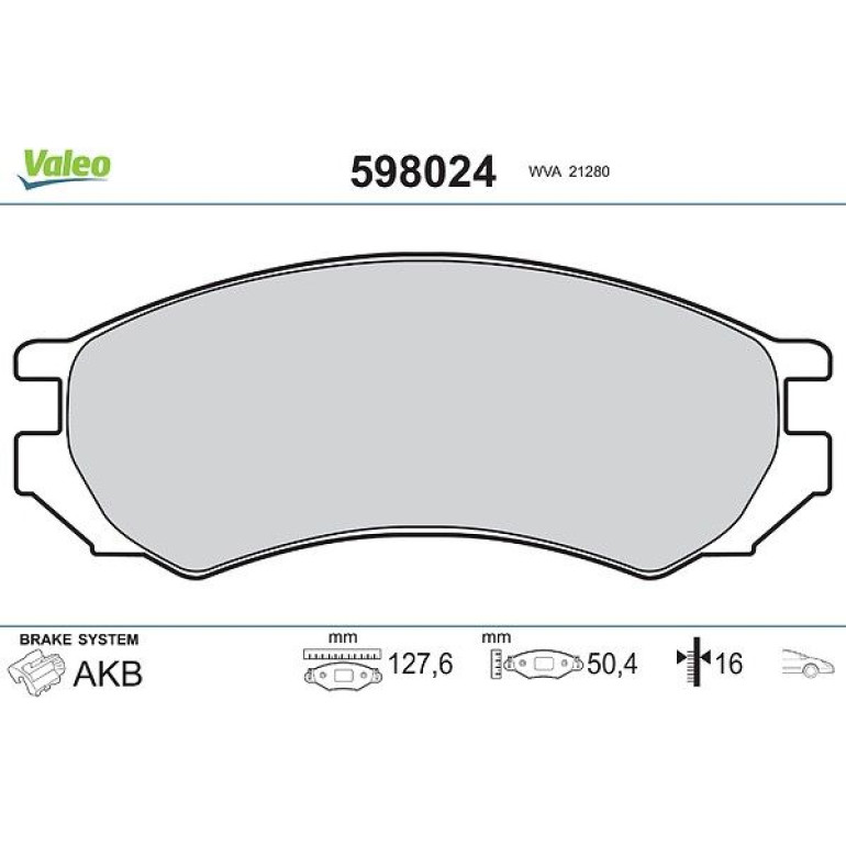 VALEO Bremsbeläge 598024 VALEO Bremsbeläge 598024