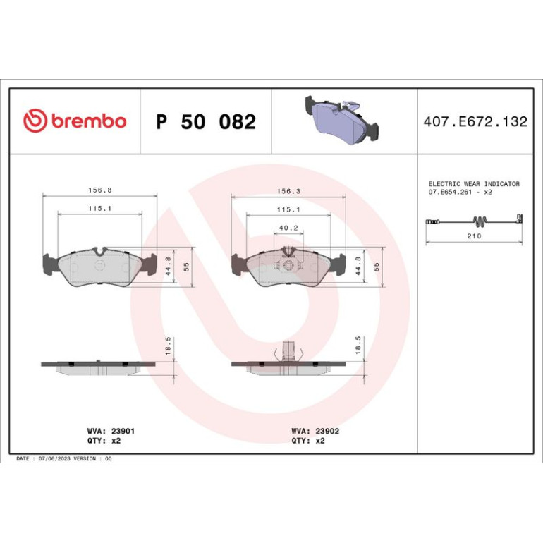 BREMBO Bremsklötze HA P 50 082 BREMBO Bremsklötze HA P 50 082