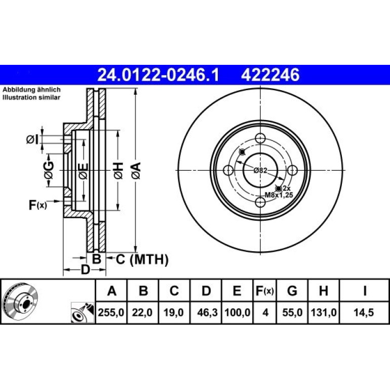 Bremsscheibe Toyota P. Yaris 1.0 05 24.0122-0246.1 Bremsscheibe Toyota P. Yaris 1.0 05 24.0122-0246.1