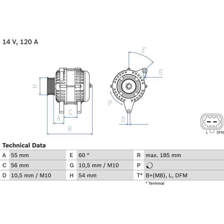 Bosch Automotive Generator 0986082380 Bosch Automotive Generator 0986082380