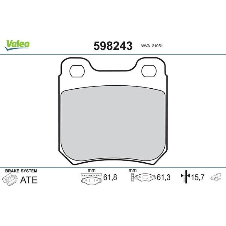 VALEO Bremsbeläge 598243 VALEO Bremsbeläge 598243