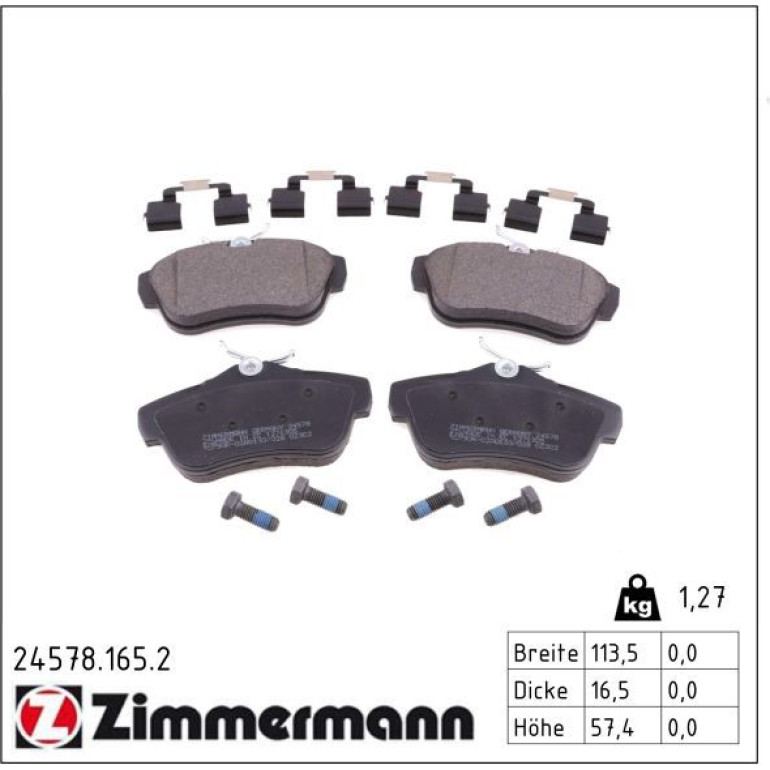 ZIMMERMANN Bremsbeläge 24578.165.2 ZIMMERMANN Bremsbeläge 24578.165.2