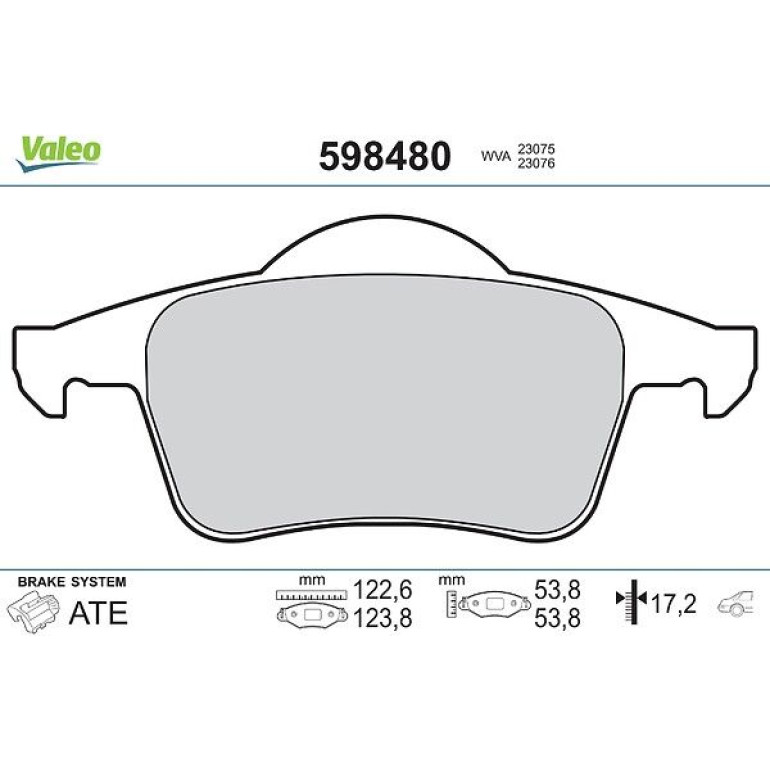 VALEO Bremsbeläge 598480 VALEO Bremsbeläge 598480