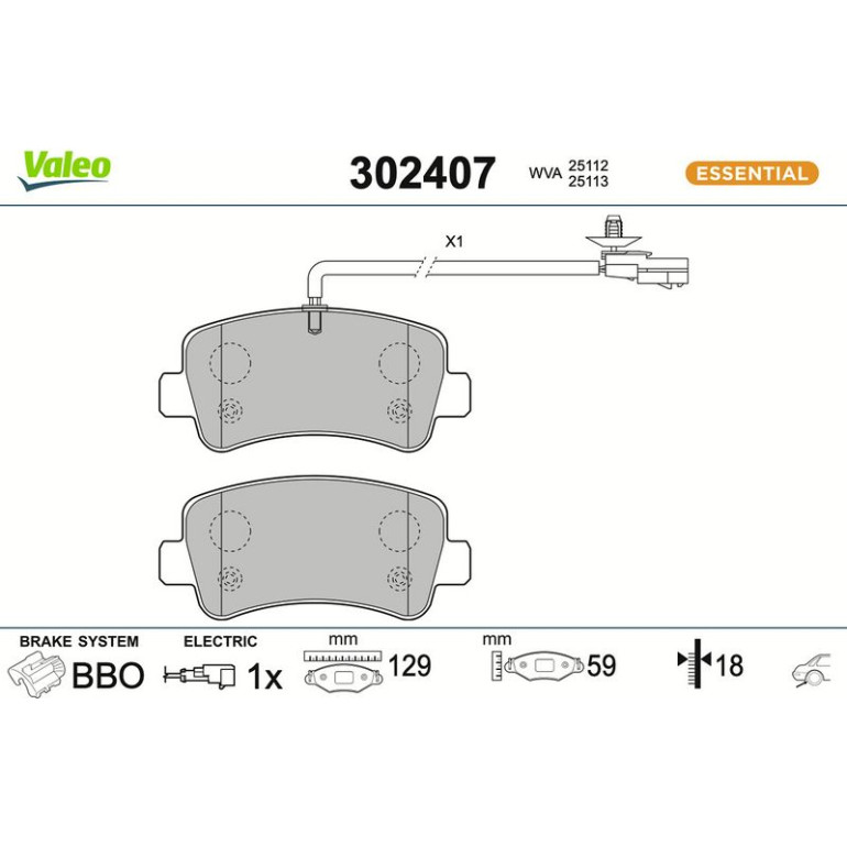 VALEO Bremsbeläge 302407 VALEO Bremsbeläge 302407