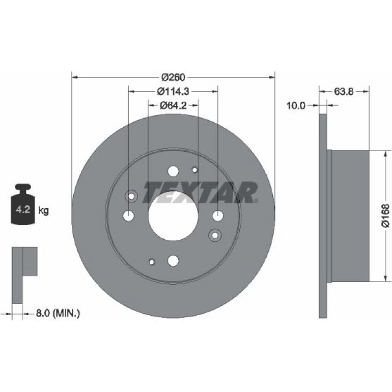 Bremsscheibe Honda T. Accord 98- 4 Öffnung 92138600 Bremsscheibe Honda T. Accord 98- 4 Öffnung 92138600