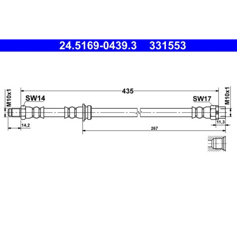 ATE Bremsschlauch 24.5169-0439.3 ATE Bremsschlauch 24.5169-0439.3