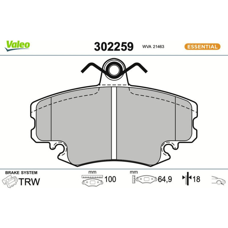 VALEO Bremsbeläge 302259 VALEO Bremsbeläge 302259