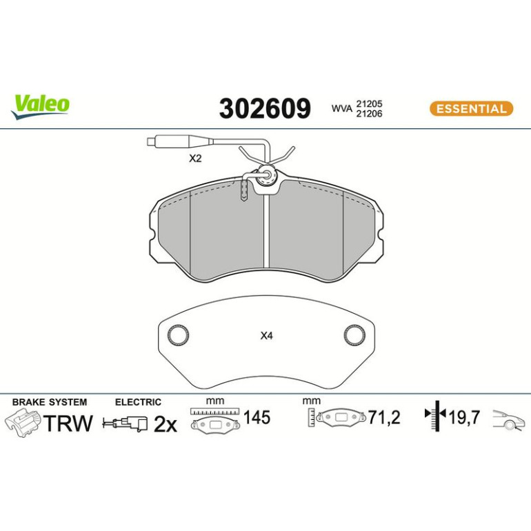 VALEO Bremsbeläge 302609 VALEO Bremsbeläge 302609