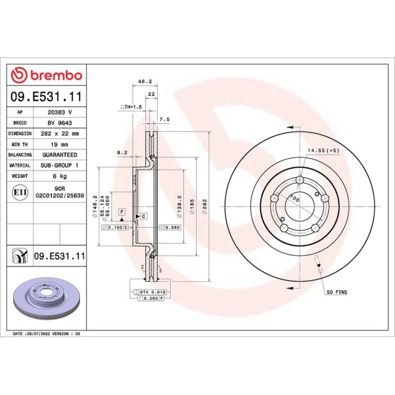 Bremsscheibe VA 09.E531.11 Bremsscheibe VA 09.E531.11