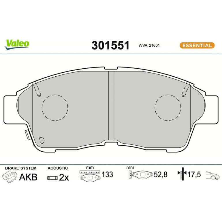 VALEO Bremsbeläge 301551 VALEO Bremsbeläge 301551
