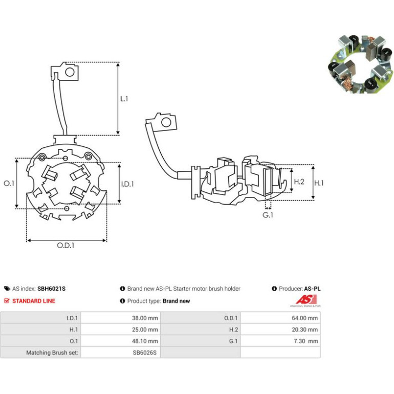 HALTER, KOHLEBÜRSTEN SBH6021S HALTER, KOHLEBÜRSTEN SBH6021S