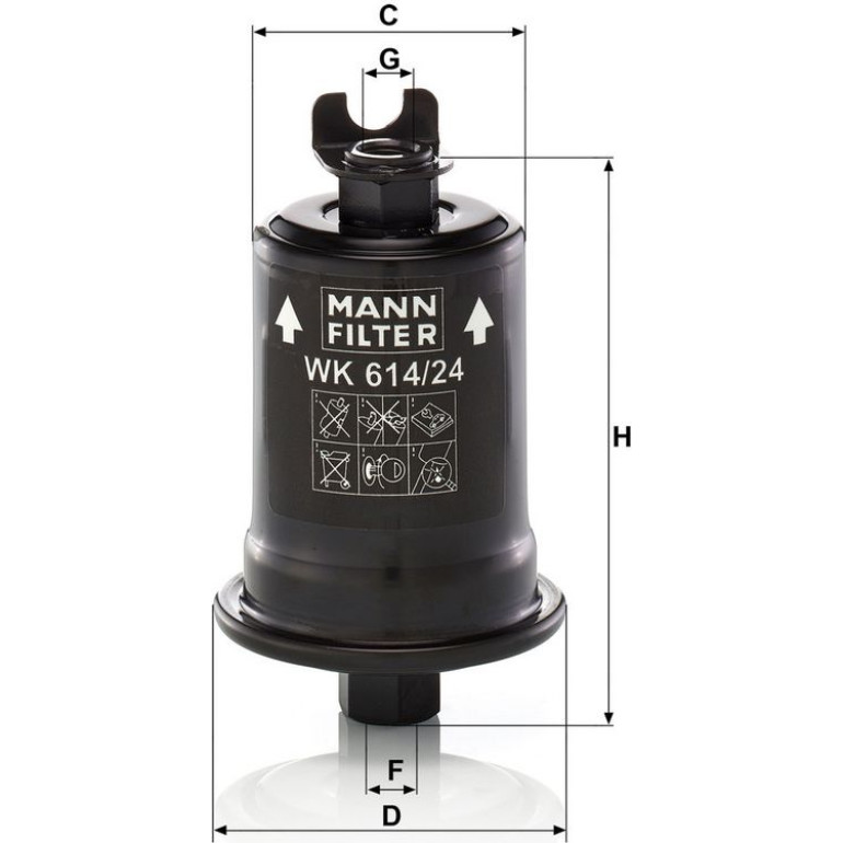 Mann & Hummel Kraftstofffilter PKW WK 614/24 x Mann & Hummel Kraftstofffilter PKW WK 614/24 x