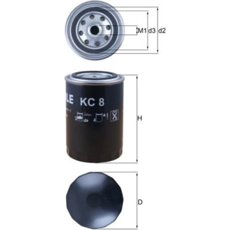 MAHLE Kraftstofffilter KC 8 MAHLE Kraftstofffilter KC 8