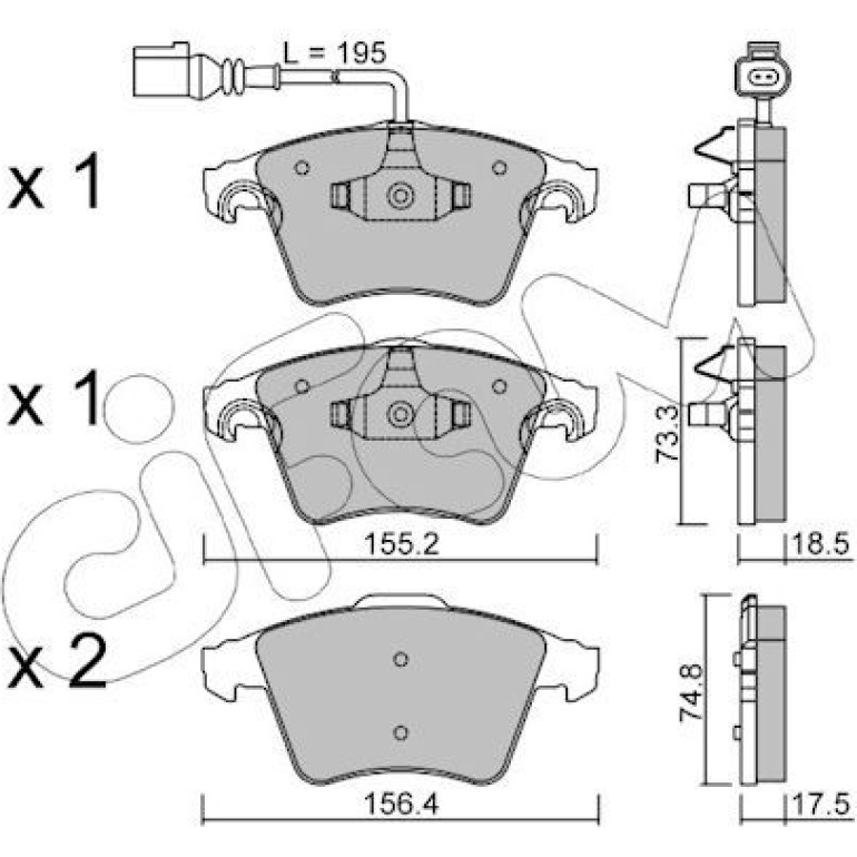 CIFAM Bremsbelagsatz, Scheibenbremse 822-552-1