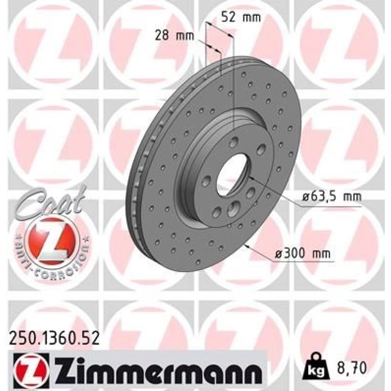 51 481 055 Sport Bremsscheibe VA Sport 250.1360.52 51 481 055 Sport Bremsscheibe VA Sport 250.1360.52