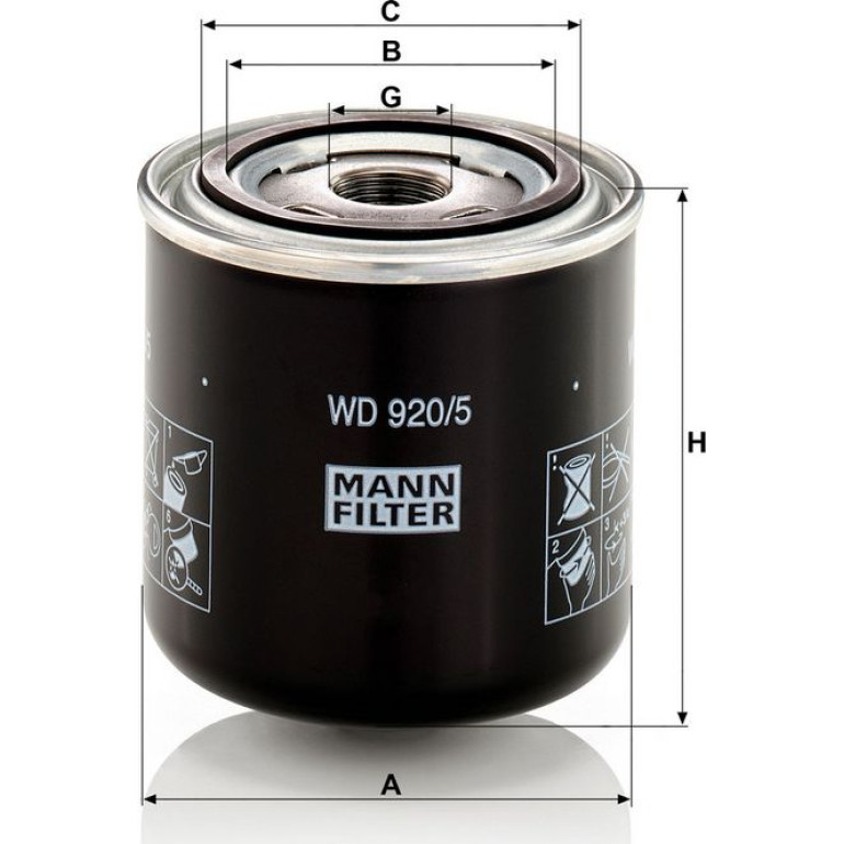 Mann & Hummel Hydraulikfilter Industrie WD 920/5 Mann & Hummel Hydraulikfilter Industrie WD 920/5