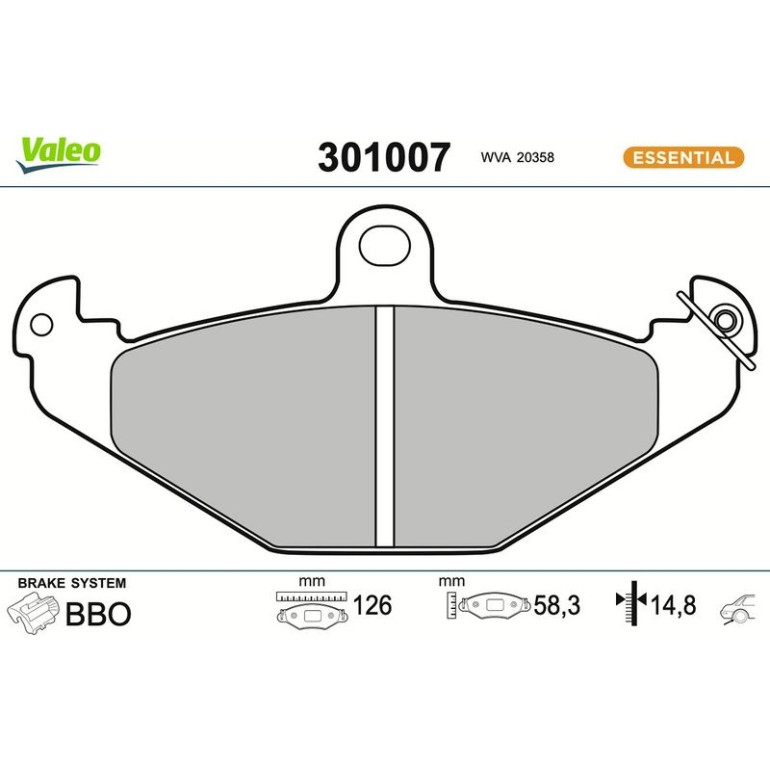 VALEO Bremsbeläge 301007