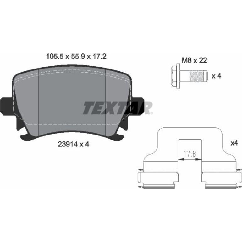 Bremsbelagsatz Vw T. A3/Passat/Golf 5/A4/A6/Octavia 2391401 Bremsbelagsatz Vw T. A3/Passat/Golf 5/A4/A6/Octavia 2391401