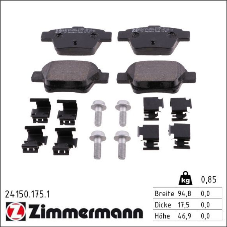 ZIMMERMANN Bremsbeläge 24150.175.1 ZIMMERMANN Bremsbeläge 24150.175.1
