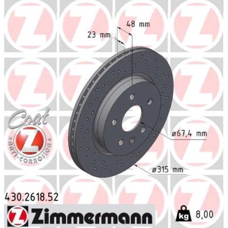 10 482 023 Sport Bremsscheibe HA Sport 430.2618.52 10 482 023 Sport Bremsscheibe HA Sport 430.2618.52