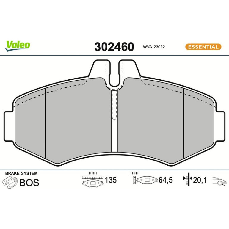 VALEO Bremsbeläge 302460 VALEO Bremsbeläge 302460