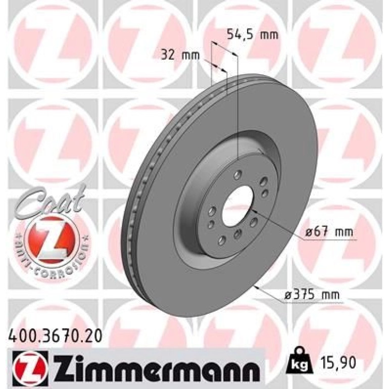 ZIMMERMANN Bremsscheibe 400.3670.20 ZIMMERMANN Bremsscheibe 400.3670.20