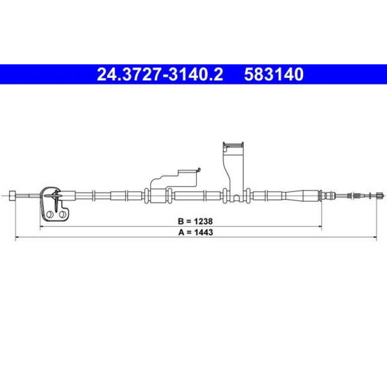 ATE Seilzug, Feststellbremse 24.3727-3140.2 ATE Seilzug, Feststellbremse 24.3727-3140.2