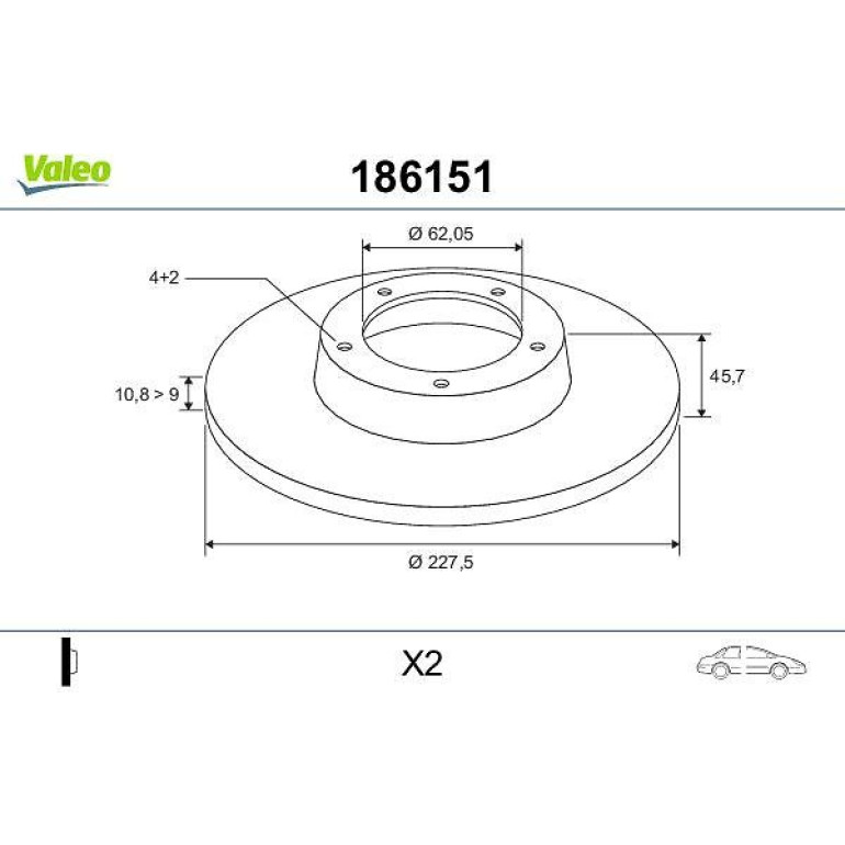 VALEO Bremsscheibe 186151