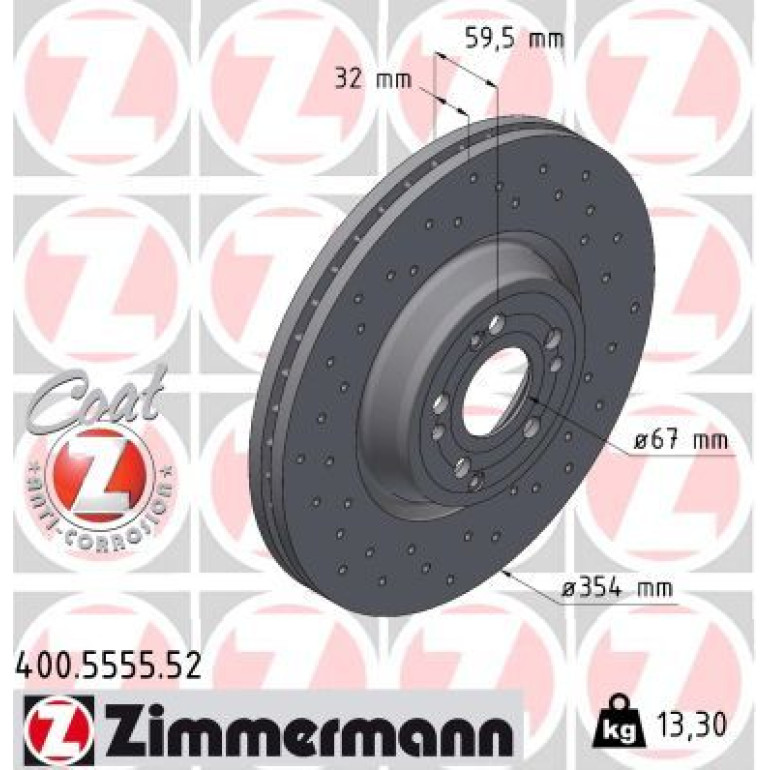 ZIMMERMANN Bremsscheibe 400.5555.52 ZIMMERMANN Bremsscheibe 400.5555.52