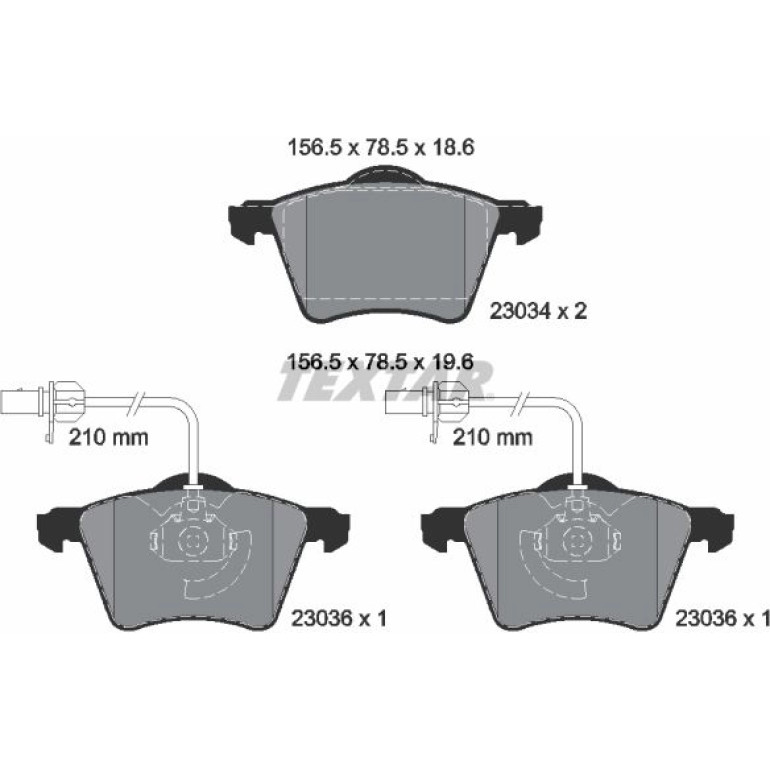 Bremsbelagsatz Vw P. T4 1.9-2.5 Tdi 97-00 2303401 Bremsbelagsatz Vw P. T4 1.9-2.5 Tdi 97-00 2303401