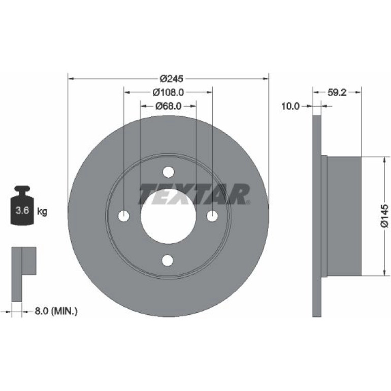 Bremsscheibe Vw T. A80/100 92026100 Bremsscheibe Vw T. A80/100 92026100