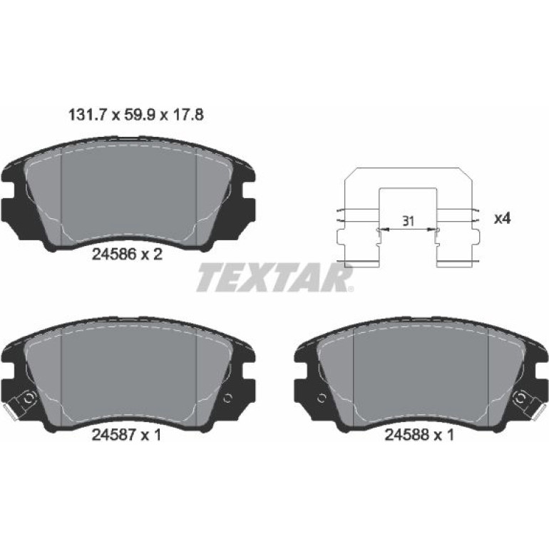 BREMSBELAGSATZ KIA P. MAGENTIS 2,0-2,7 05-131,6 59,9 17,8MANDO 2458601 BREMSBELAGSATZ KIA P. MAGENTIS 2,0-2,7 05-131,6 59,9 17,8MANDO 2458601