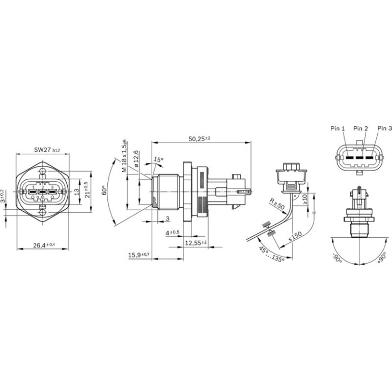 Drucksensor 0 281 002 907 Drucksensor 0 281 002 907