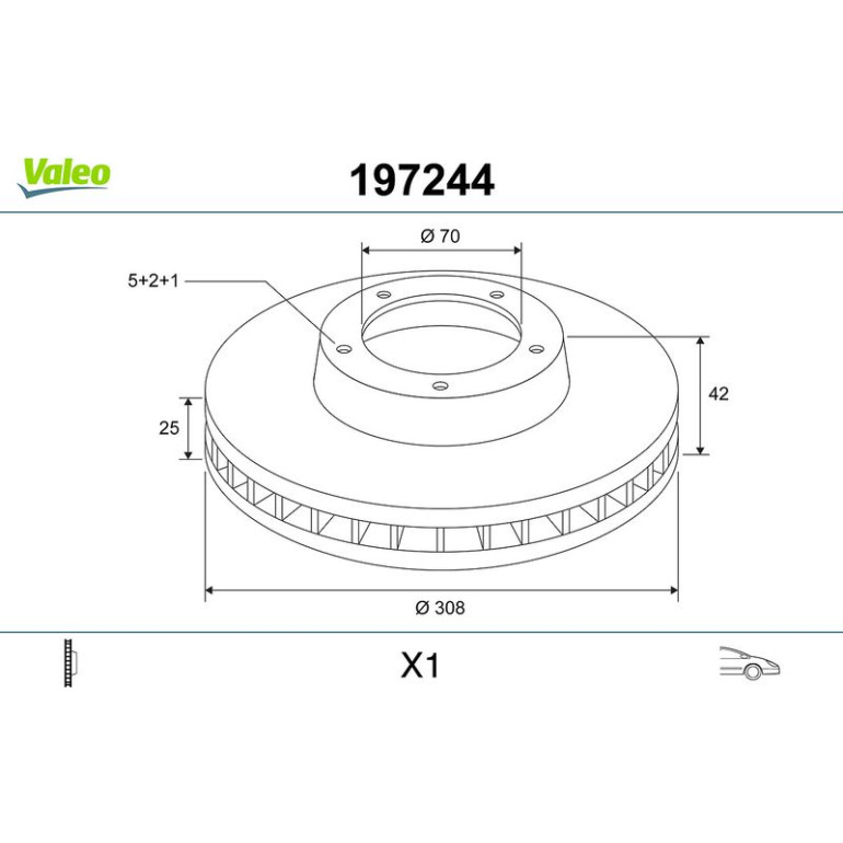 VALEO Bremsscheibe 197244 VALEO Bremsscheibe 197244