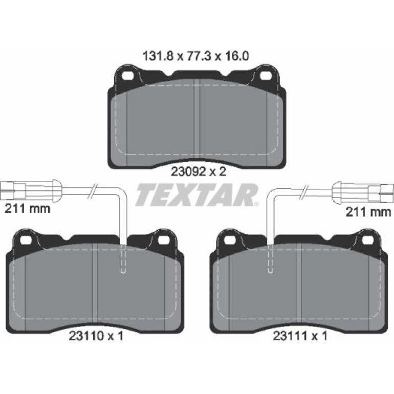 Bremsbelagsatz Alfa S. 159/166/Brera/Spider 2 Sensoren -07 Siehe Katalog 2309201