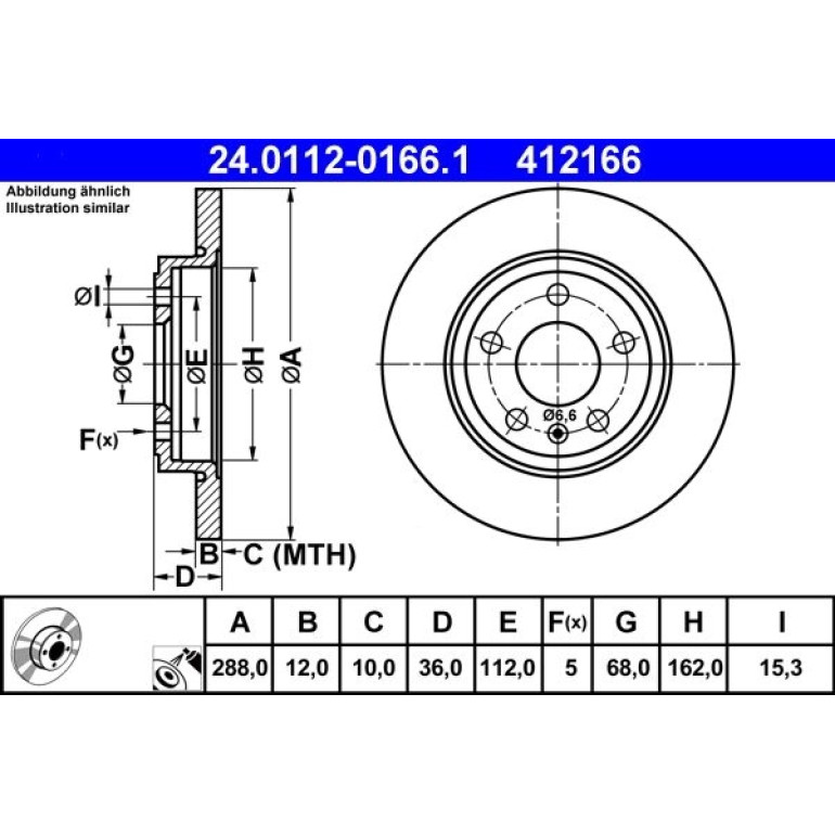 Bremsscheibe Audi T. A4 04-08 24.0112-0166.1 Bremsscheibe Audi T. A4 04-08 24.0112-0166.1