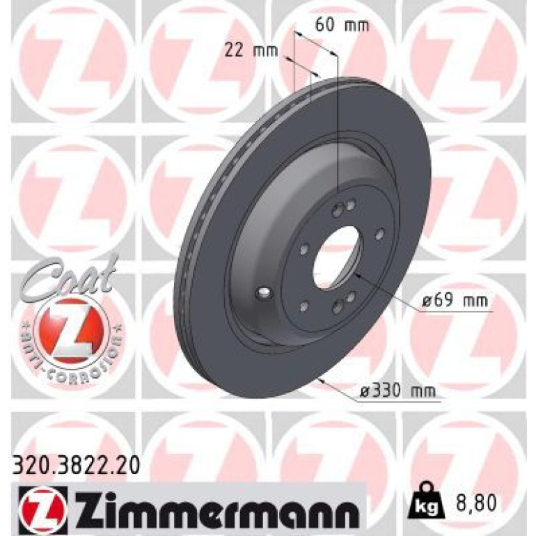 ZIMMERMANN Bremsscheibe 320.3822.20 ZIMMERMANN Bremsscheibe 320.3822.20