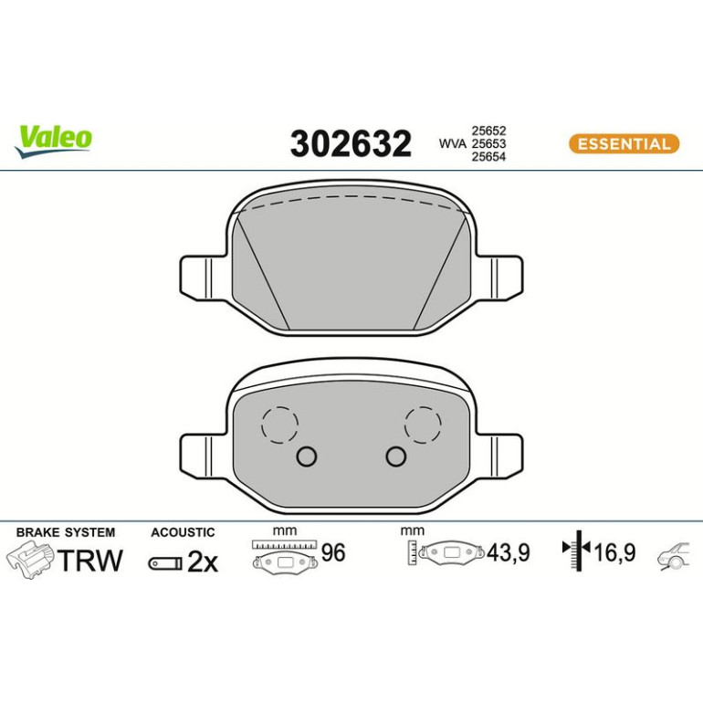 VALEO Bremsbeläge 302632