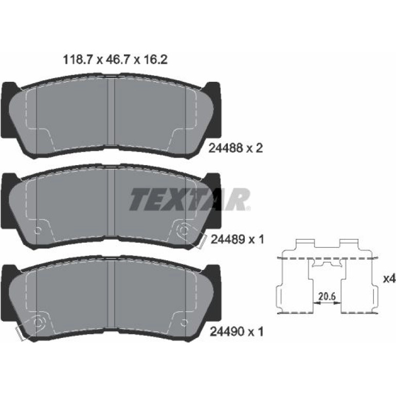Bremsbelagsatz Hyundai T. Santa Fe 06-08 2448801 Bremsbelagsatz Hyundai T. Santa Fe 06-08 2448801