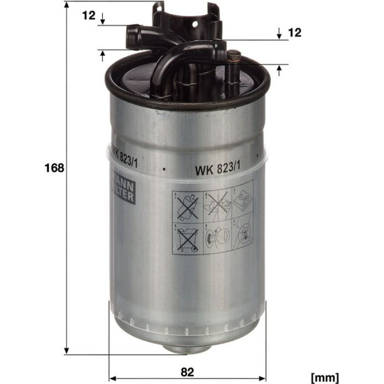 MANN-FILTER Kraftstofffilter WK823/1 MANN-FILTER Kraftstofffilter WK823/1