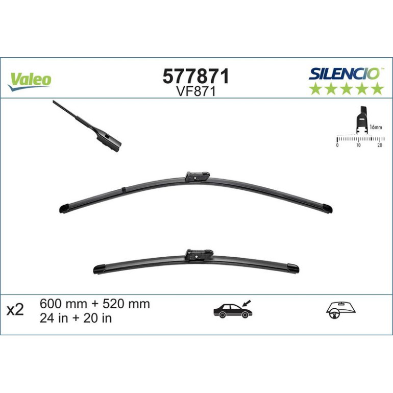 VM871 VALEO Silencio X.TRM Wischer 577871 VM871 VALEO Silencio X.TRM Wischer 577871